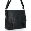 BEE BAG Duża Listonoszka Damska Adelia w Stylu Vintage Czarna